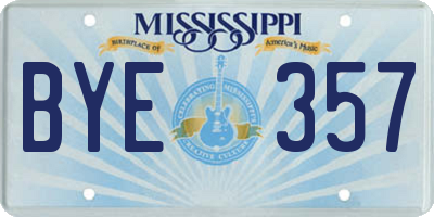 MS license plate BYE357
