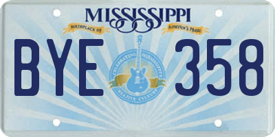 MS license plate BYE358