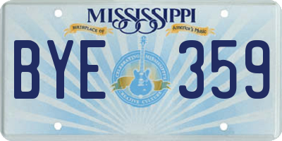 MS license plate BYE359