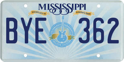 MS license plate BYE362