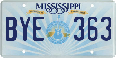 MS license plate BYE363