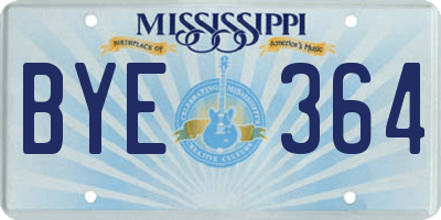 MS license plate BYE364