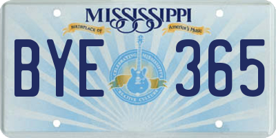 MS license plate BYE365