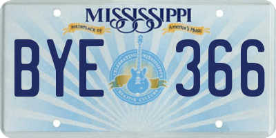 MS license plate BYE366