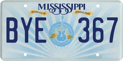 MS license plate BYE367