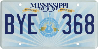 MS license plate BYE368