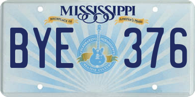 MS license plate BYE376