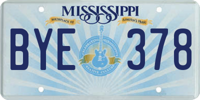 MS license plate BYE378