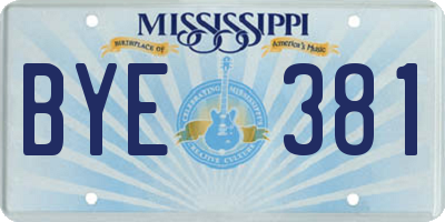 MS license plate BYE381