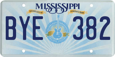 MS license plate BYE382