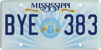 MS license plate BYE383