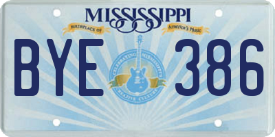 MS license plate BYE386