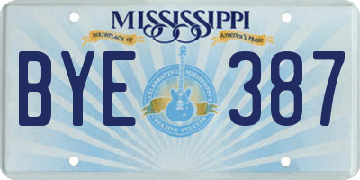 MS license plate BYE387