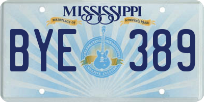 MS license plate BYE389