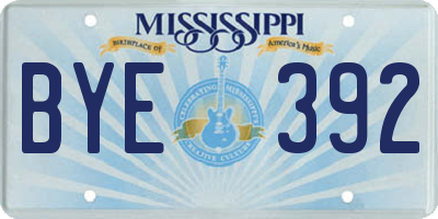 MS license plate BYE392