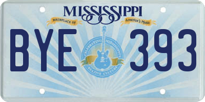 MS license plate BYE393