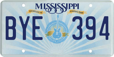 MS license plate BYE394