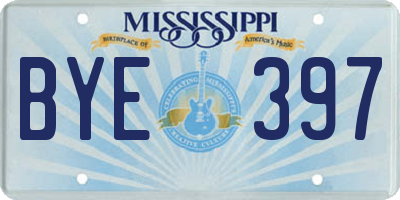 MS license plate BYE397