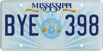 MS license plate BYE398