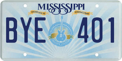 MS license plate BYE401