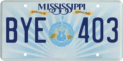 MS license plate BYE403