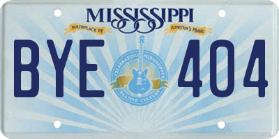 MS license plate BYE404