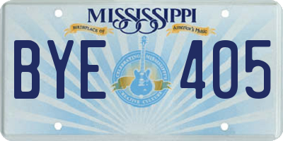 MS license plate BYE405