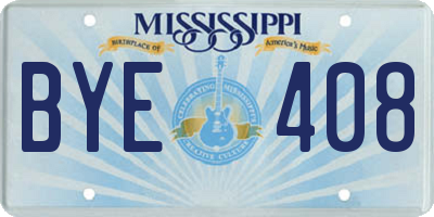 MS license plate BYE408