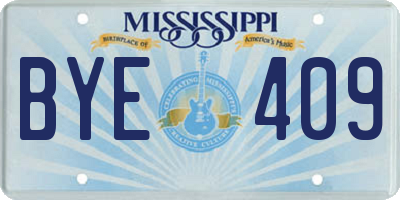 MS license plate BYE409