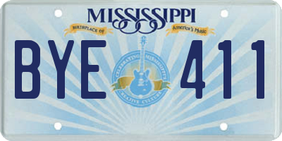 MS license plate BYE411