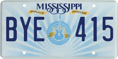 MS license plate BYE415