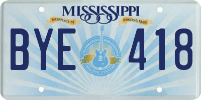MS license plate BYE418