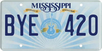 MS license plate BYE420