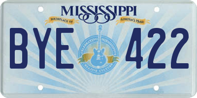 MS license plate BYE422