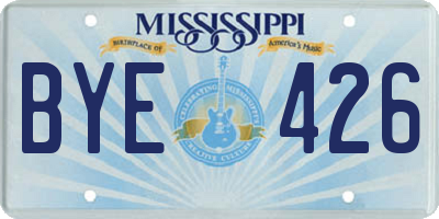 MS license plate BYE426