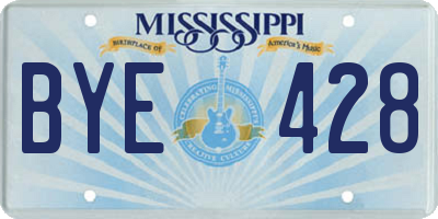 MS license plate BYE428