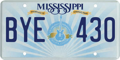 MS license plate BYE430