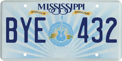 MS license plate BYE432