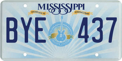 MS license plate BYE437
