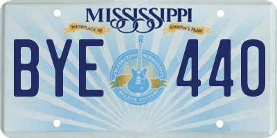 MS license plate BYE440