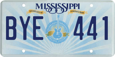 MS license plate BYE441