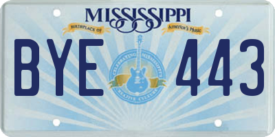 MS license plate BYE443