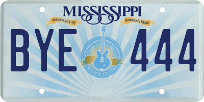 MS license plate BYE444
