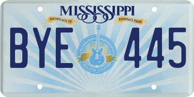 MS license plate BYE445