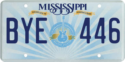 MS license plate BYE446