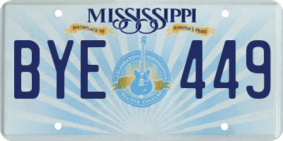 MS license plate BYE449