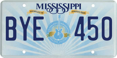MS license plate BYE450
