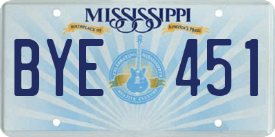 MS license plate BYE451