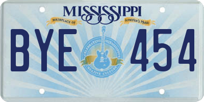 MS license plate BYE454