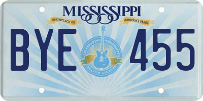 MS license plate BYE455